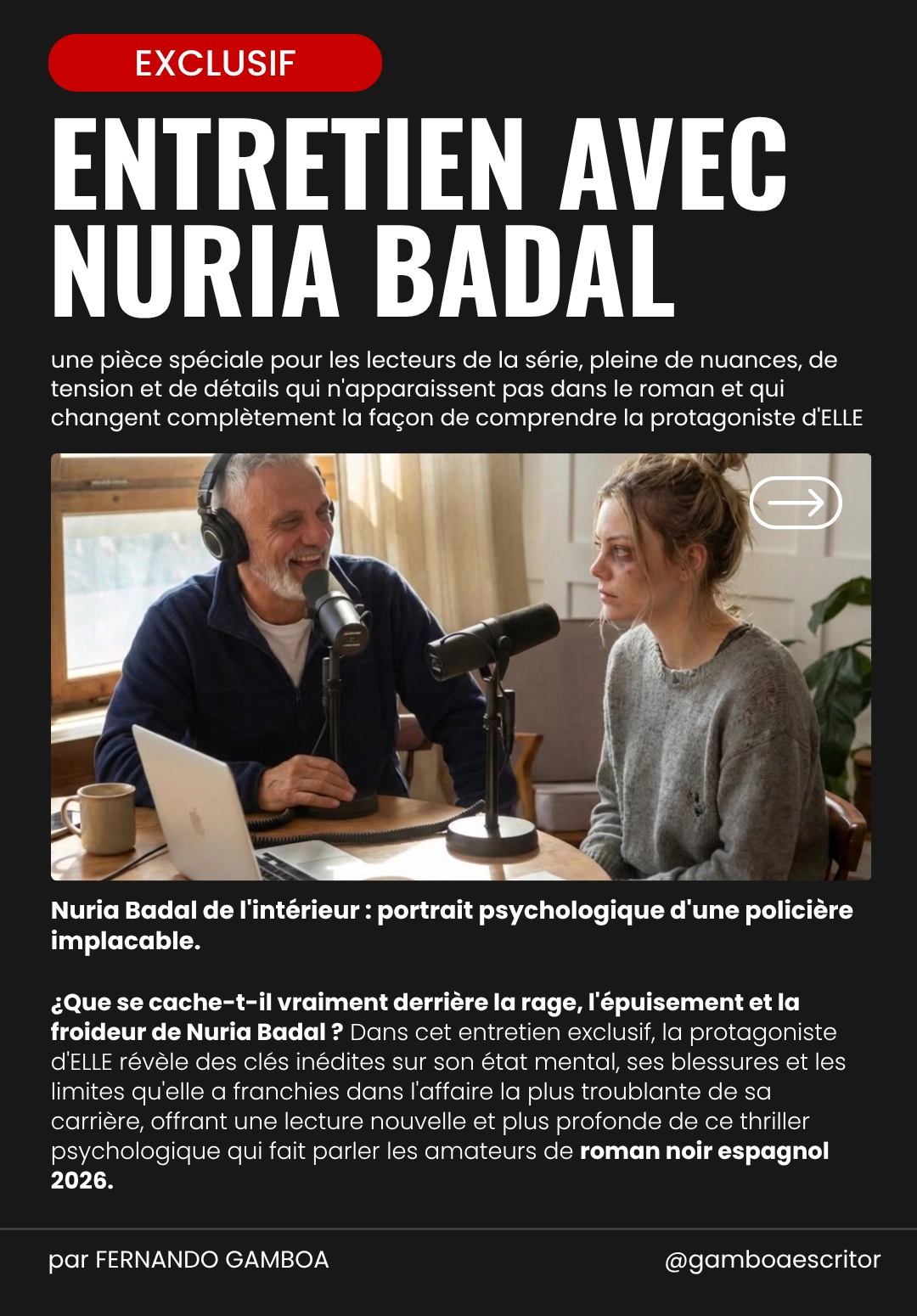 Entretien exclusif avec Nuria Badal, Fernando Gamboa