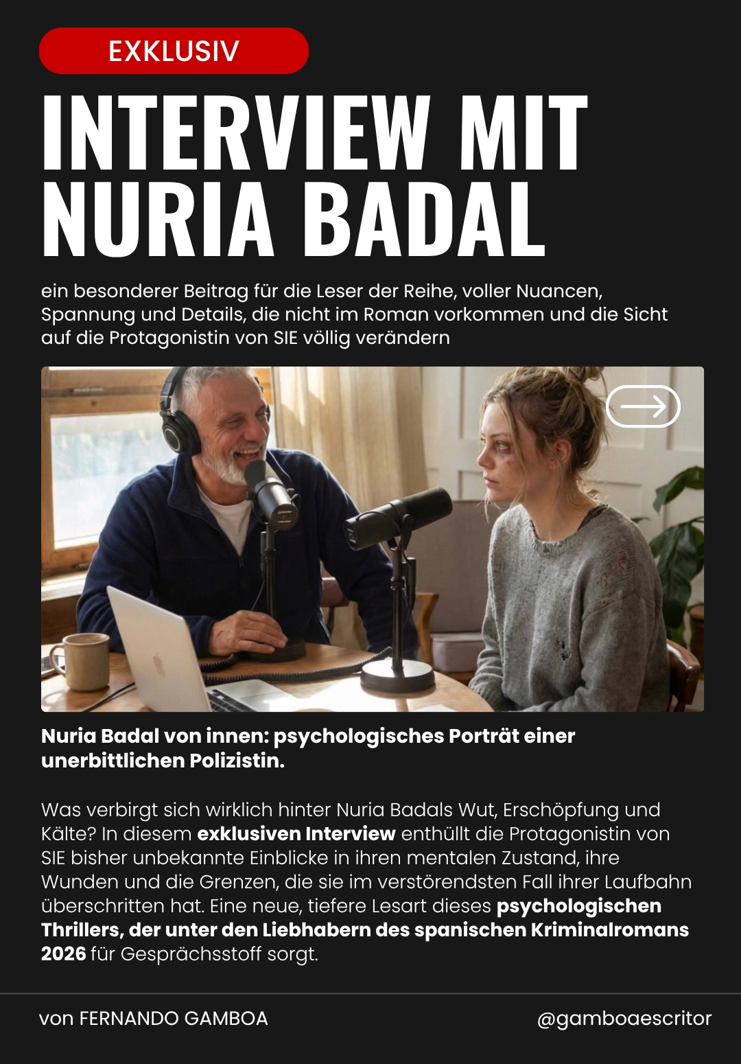 Exklusives Interview mit Nuria Badal, Fernando Gamboa